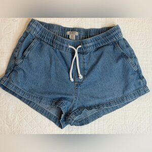 Roxy Impossible Denim Shorts Women’s XS Mid Drawstring Pockets Y2K Cotton Beach